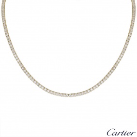 Cartier Yellow Gold Diamond Line Necklace 10.30ct Cartier Yellow Gold Diamond Line Necklace 10.30ct